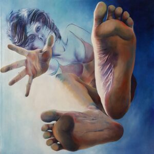 Olio su tela - dalla serie prospettive - non lasciarmi cadere 